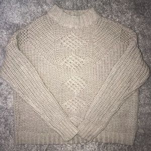 Mock Turtleneck Chunky Knit Sweater
